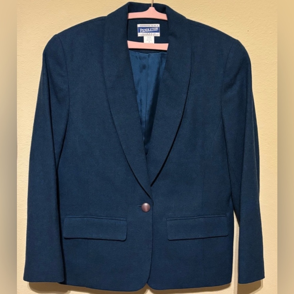 Pendleton Classic Blue Blazer Size 8 Pockets - image 1